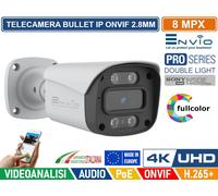 TELECAMERA IP DOUBLE LIGHT 8M SONY STARVIS POE ONVIF H.265+ FULL COLOR 30MT IP65