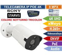TELECAMERA IP DOUBLE LIGHT 8MP SONY STARVIS POE ONVIF H.265+ FULL-COLOR 30MT ITA