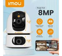 Telecamera IP IMOU Ranger Dual 8MP WIFI Dual Lens 3 + 5MP 360 ° Telecamere di sorveglianza PT per interni con rilevamento di animali domestici con conversazione bidirezionale