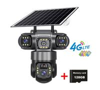 Telecamera IP Solare 4G per Esterni 12MP 6K Lenti Triple Schermi Tripli Monitor