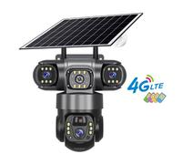 Telecamera IP Solare 4G per Esterni 12MP 6K Lenti Triple Schermi Tripli Monitor