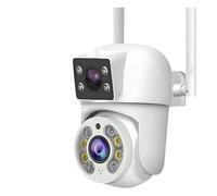 Telecamera IP Wi-Fi da 8 MP PTZ, doppio obiettivo, doppio schermo, rilevamento manuale, visione notturna a colori, telecamera di sorveglianza di sicurezza for esterni(Eu plug,6MP 2.4G Only Camera)