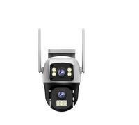 Telecamera IP WiFi 4K 8MP con doppio obiettivo, impermeabile, for esterni, a 360°, con rilevamento umano, videosorveglianza, protezione di sicurezza CCTV, telecamere PTZ(EU Plug,WIFI Camera No Card)
