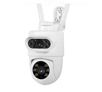 Telecamera IP WiFi da esterno 5MP + 5MP 5K HD Dual Lens Smart PTZ Wireless Home Security CCTV Video sorveglianza Rilevazione umana(5K With 128GB Card)
