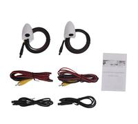 Telecamera laterale per auto 720P HD Telecamera retromarcia di backup impermeabile grandangolare con tecnologia Smart Sensing per veicoli DC12V 1 paio (Bianco)