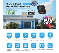 KIT COMPLETO DVR 4 Canali AHD + 4 Telecamere SONY AHD 1080P + Alim AA