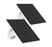 Telecamera Pannello Solare 5W per Telecamera a Batteria Ricaricabile da Esterno DC 5V, Pannelli Solari con Porta micro USB e USB-C, Staffa Regolabile, 2 pack