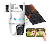 Telecamera Pannello Solare WiFi IP66 Wireless 1080p Pir Rilevamento Umano
