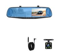 Telecamera per Auto Dash Cam 4,3 pollici DVR per auto Specchietto retrovisore Registratore di guida Telecamera anteriore e posteriore Videoregistratore Dashcam Auto Grandangolo(With 6M RCC,None)