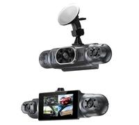 Telecamera per Auto DVR Per Auto Con 4 Telecamere, WIFI, GPS, Telecamera Per Cruscotto A 360°, Anteriore Sinistra Destra Posteriore, Kit Hardware 24 Ore Dashcam Auto Grandangolo(4CAM-GPS-24H Kit,128G)