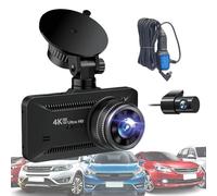 Telecamera Per Auto - Registratore 4K Wireless con Visione Notturna - Schermo Da 10 Cm Telecamera Di Retromarcia Per Auto Anteriore E Posteriore - per Monitoraggio di Veicoli e Camion per Parcheggio G