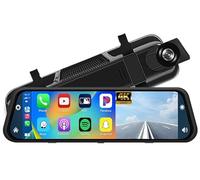 Telecamera per Auto Telecamera di guida con specchietto retrovisore da 10 pollici, 4K 3840 * 2160P, Carplay Android Auto, GPS, WIFI, registratore Dashcam Auto Grandangolo(4K-No Rear cam)