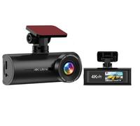 Telecamera per Auto Telecamera DVR per auto 4K 2160P con doppio obiettivo, visione notturna automatica, videoregistratore WDR, supporto GPS, telecamera posteriore Dashcam Auto Grandangolo(V37S,None)