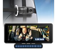Telecamera per bambini da 6,86 pollici con supporto CarPlay, Android Auto e Bluetooth per auto, camion e furgoni, compatibile con poggiatesta.