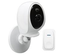 Telecamera per Campanello Wireless 2MP 1080P WiFi Visione Notturna a Infrarossi Microfono Sensibile per Campanello Microfono Vocale Bidirezionale per la Sicurezza Domestica (Spina UE)