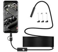 Telecamera per endoscopio con luce, Telecamera per ispezione con luce, Periscopio HD 3 in 1, Endoscopio impermeabile Ip67, Sonda da 5, 5 mm, Cavo flessibile da 16, 4 piedi, con