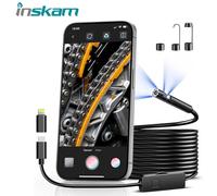 Telecamera per endoscopio HD 1080P per IOS Android Telecamera per periscopio per ispezione fognaria impermeabile a doppia lente per cavo semirigido per motore auto