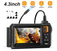 Telecamera per endoscopio industriale Schermo IPS da 4,3 pollici 8mm HD1080P IP67 Periscopio di ispezione con 8 luci a LED impermeabile per riparazione auto tubi