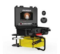 Telecamera per fogna, schermo HD IPS da 7 pollici, con indicatore della distanza DVR, 8 luci da 17 mm, 8 pezzi, IP68, endoscopio impermeabile per tubo di scarico, scheda da 32 GB, per idraulici e