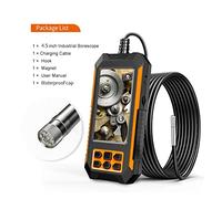 Telecamera per Fognature, 4.5in IPS. Schermo Digital Endoscope 108 0P HD. Telecamera di ispezione impermeabile for tubi impermeabili for borescope industriali for auto(5m,3.9mm single lens)