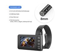 Telecamera per Fognature, 5.5mm Endoscopio industriale singolo e doppio IP67. Impermeabile 43 pollici LCD HD. Camera di serpente con 6 PORTATO for l'ispezione del drenaggio del tubo dell'auto(10m,8mm