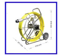 Telecamera per fognature, Asta di spinta a bobina girevole for telecamera di ispezione del tubo Rilevamento di perdite d'acqua DVR Video Keyboard Metere Counter 24pcs Leds 360 Ruota(60 m)
