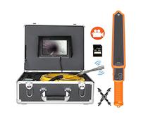 Telecamera per Fognature, Fotocamera fognaria con monitor da 7 pollici Dvr Videocamera dell'ispezione dei tubi fognari con autolelanazione automatica 51 2Hz Localitore del tubo 2 2 mm IP68 HD 1000TVL