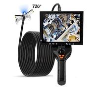 Telecamera per fognature, Periscopio articolato con rotazione a 720° a 4 vie Sonda IP67 Telecamera di ispezione for endoscopio automobilistico 8 luci a LED regolabili Display da 8 pollici(1m,Lens 5.5m
