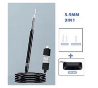 Telecamera per Fognature, Telecamera for endoscopio for la pulizia dell'orecchio 3IN1 -C USB Otoscopio visivo 5,5 mm / 3,9 mm 0. 3MP 6LE. Cucchiaio for orecchio for orecchio ds(Yellow)