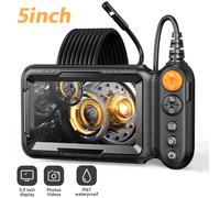 Telecamera per ispezione periscopio IPS da 5 '' Telecamera per endoscopio industriale video HD 1080P da 8,5 mm con 8 LED IP67 impermeabile singola e doppia