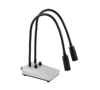 Telecamera per Microscopio, Lampada LED industriale a doppio collo di cigno 6W 7500K for videocamera Microscopio binoculare trinoculare Ridurre le ombre