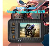 Telecamera per moto impermeabile 1080P DVR Dashcam per moto Videocamera anteriore e posteriore da 2 pollici Videoregistratore DVR Scatola per visione notturna nera