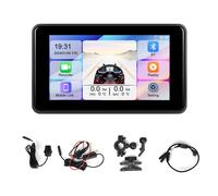 Telecamera per moto portatile da 5 pollici con DVR, Carplay, Android Auto, IP68, impermeabile, anteriore e posteriore, Bluetooth