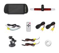 Telecamera Per Retromarcia Con Luce Freno A Doppia Lente Per Tutte Piatte Per 2DA 343 106-201 Con Monitor A Specchio Da 7" Telecamera Posteriore(Suction Cup Mount)