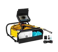 Telecamera per scarichi, Telecamera fognaria, telecamera di ispezione dei tubi con DVR 16GB ft Carta, endoscopio industriale di scarico fognario IP68 8500MHA Batteria 10/20/30/50m(10m,DVR)