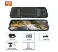 Telecamera per specchietto retrovisore per auto, touchscreen Full HD 1080P da 9,66 pollici/registrazione in loop/grandangolo 150°/visione notturna/correzione dell'esposizione/assistenza al parcheggio