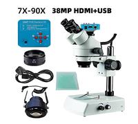 Telecamera per visione artificiale 3. 8MP 7x-90x Microscopio stereo trinoculare a doppio braccio focale simul 4 8MP 4K HDMI. Digitale USB Riparazione del telefono cellulare della chirurgia del laborat