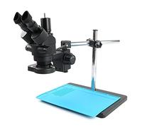 Telecamera per visione artificiale 7-45X Zoom continuo, nuovo microscopio stereo trinoculare, staffa grande, riparazione della scheda madre del telefono cellulare, ispezione dei gioielli Telecamera CC