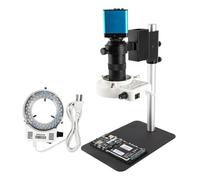 Telecamera per visione artificiale Digitale HDMI VGA. Set di microscopio video for fotocamera for microscopio industriale HD 26MP 16MP + 130X C Montare lenti + LED. Lampada ad anello + supporto in met