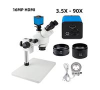 Telecamera per visione artificiale Laboratorio industriale Simul-focal 3. 5x-90x. Microscopio stereo trinoculare con 2 1MP HDMI USB. Fotocamera +0. 5x 2.0x. Lente oggettiva ausiliaria Telecamera CCTV