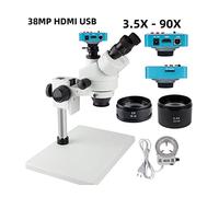 Telecamera per visione artificiale Laboratorio industriale Simul-focal 3. 5x-90x. Microscopio stereo trinoculare con 2 1MP HDMI USB. Fotocamera +0. 5x 2.0x. Lente oggettiva ausiliaria Telecamera CCTV