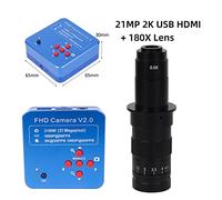 Telecamera per visione artificiale Pieno HD 2K 48MP 21MP Video Lab. VGA HDMI USB. Fotocamera del microscopio 13. 0x 180x. Zoom c montaggio lente for PCB. Guarda la saldatura della riparazione del tele