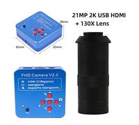 Telecamera per visione artificiale Pieno HD 2K 48MP 21MP Video Lab. VGA HDMI USB. Fotocamera del microscopio 13. 0x 180x. Zoom c montaggio lente for PCB. Guarda la saldatura della riparazione del tele