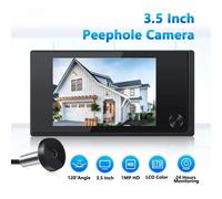 Telecamera per visore porta, videocitofono, visore digitale da 3,5 pollici 120 ° Monitor LCD a colori, sicurezza domestica, nessun Wi-Fi è necessario Argento