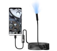 Telecamera periscopio tipo C 5,5 mm impermeabile Snake Scope con luce regolabile per riparazione parete motore auto 2 m (cavo rigido 2 m)
