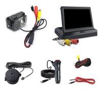 Telecamera Posteriore 3 In 1 Telecamera Retromarcia Backup Parktronic Kit Sensore Parcheggio Video Per Radar Display Visibile Monitor 43 Pollici/5 Pollici Allarme(5 in kit D)