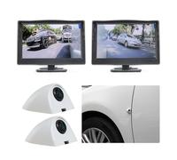 Telecamera Posteriore Auto Laterale Digitale Per Auto AHD Da 5 Pollici Specchietto Retrovisore 720P Angolo Cieco Visione Notturna Telecamera Posteriore Con Display Auto Retrocamera(Bianco)