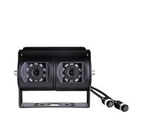 Telecamera Posteriore Auto Telecamera Retromarcia Bianca A Doppia Lente Telecamera Backup Camper Telecamera CCD Doppia Lente Ad Angolo Regolabile Camion Autobus(Black -4PIN)