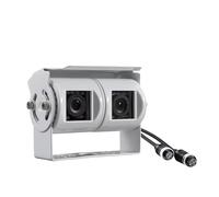 Telecamera Posteriore Auto Telecamera Retromarcia Bianca A Doppia Lente Telecamera Backup Camper Telecamera CCD Doppia Lente Ad Angolo Regolabile Camion Autobus(White -4PIN)