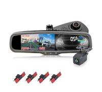 Telecamera Posteriore HD 1920x1080P 5" Monitor Per Specchietto Retrovisore Per Auto DVR Doppia Lente Con Sensore Parcheggio Piatto 16 Mm Registratore Guida G-sensor(Nero,Auto Dimming 4)